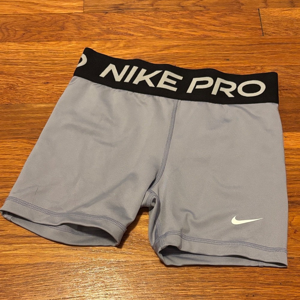 Nike Pro Black and Gray Kids Training Shorts Medium